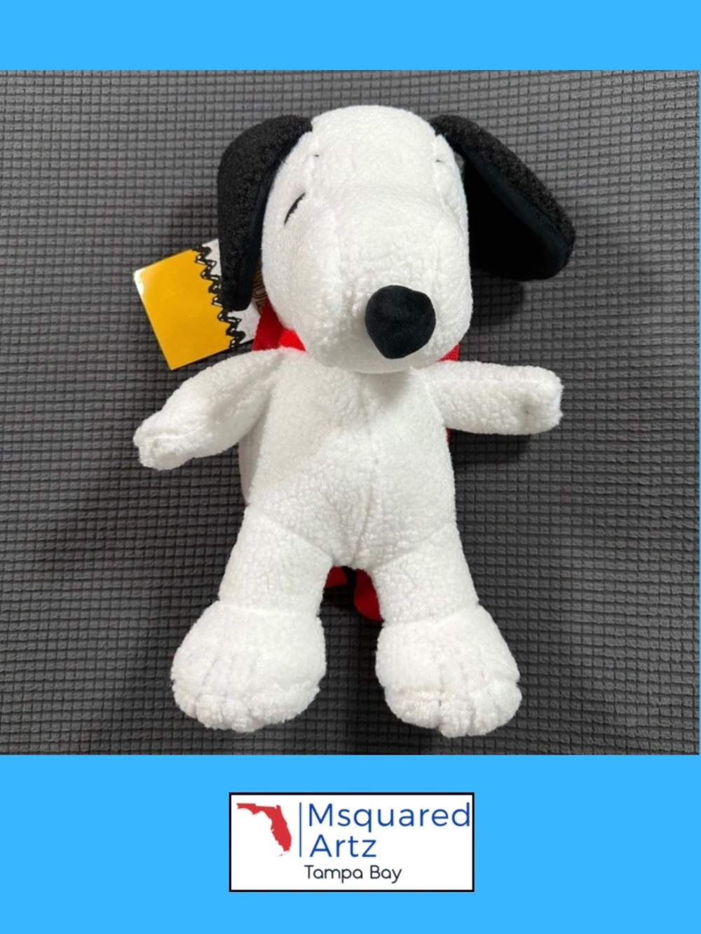 Peanuts Snoopy Sherpa Plush Backpack White Black Red Straps Zipper NWT